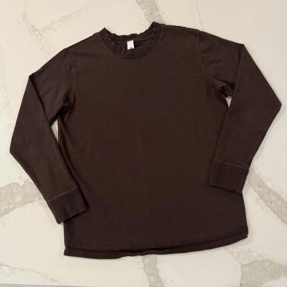 Lululemon All Yours Heavyweight Long Sleeve Shirt Women’s Size 4 Chocolate Brown - Picture 2 of 7